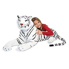 White Tiger Giant Stuffed Animal - - Fat Brain Toys