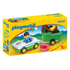 Playmobil 1.2.3 Ensemble de 5 motos de course + 1 voiture de course, 12  pièces - Label Emmaüs